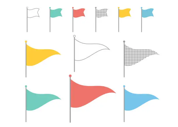 Vector illustration of A set of flags and balloons to liven up the event