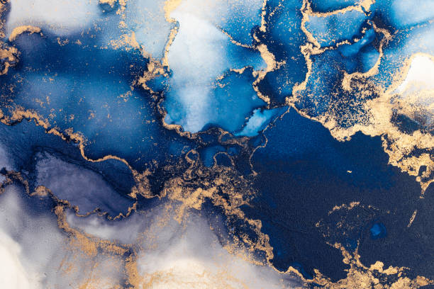 istock Marble ink abstract art from exquisite original painting for abstract background 1488608516