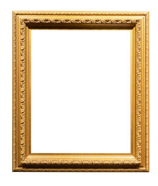 istock old vertical carved yellow wooden picture frame 1488608637