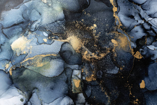 istock Marble ink abstract art from exquisite original painting for abstract background 1488609362