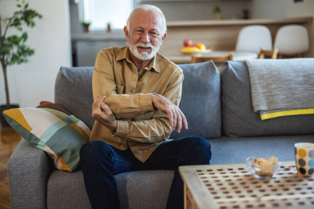 istock Senior man suffering from pain in his elbow. 1488609703