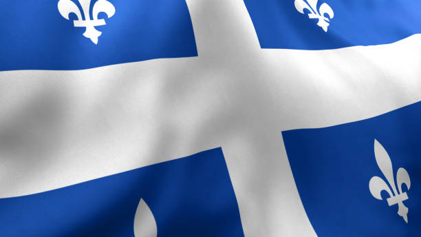 istock Quebec City Flag (Canada) Low Angle Close up 1488614739