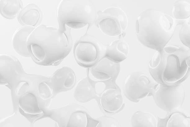 istock Abstract white background made of spheres and fluid-like substance. Illustration for web design templates and slide show presentations 1488616390