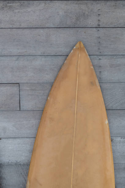 istock Surfboards lean on the wooden hut 1488621129