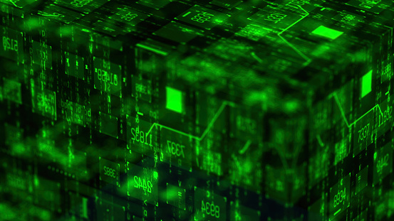 panel circuit board with digital processor conceptual background