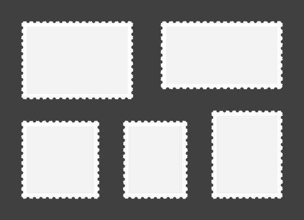 leere ränder für briefmarken gesetzt. - briefmarke stock-grafiken, -clipart, -cartoons und -symbole