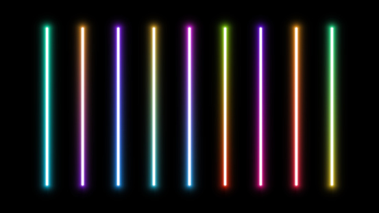 Neon lights multicolor set. Carefully layered and grouped for easy editing.