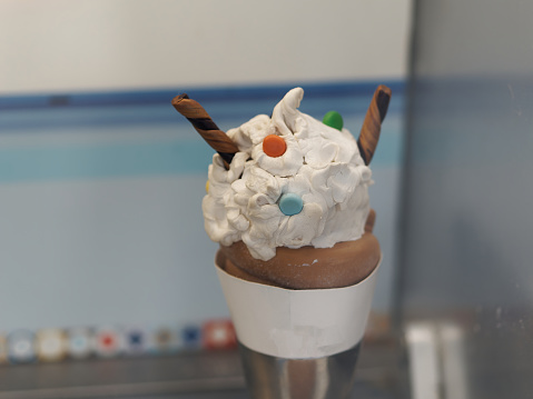 ice cream scoops in cones