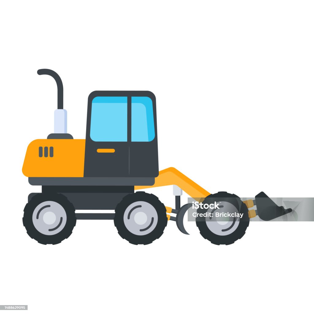Auto Grader Vector Motor Grader Stock Illustration - Download Image Now - Car, Grader ...