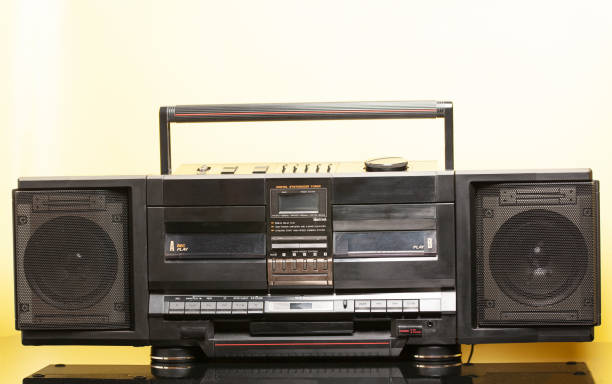 istock Retro ghetto radio boom box cassette recorder from 80s.. 1488630772
