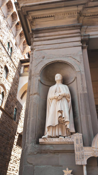 andrea orgagna, galería de los uffizi de escultura callejera en florencia, italia - statue david sculpture roman fotografías e imágenes de stock