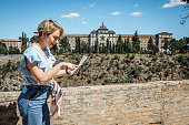 Female tourist in Toledo, Spain