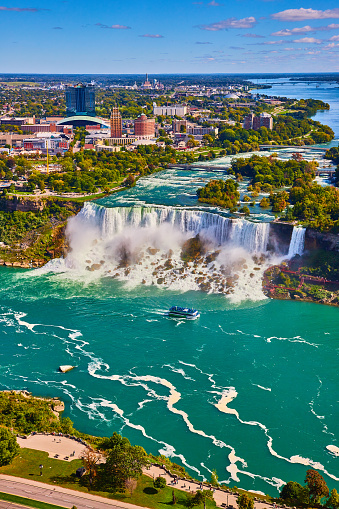 Image of American Falls at Niagara Falls from above on Canada's side