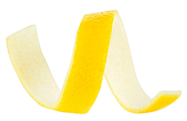 istock Ripe lemon skin - Twisted lemon peel isolated on a white background, clipping path. 1488646161