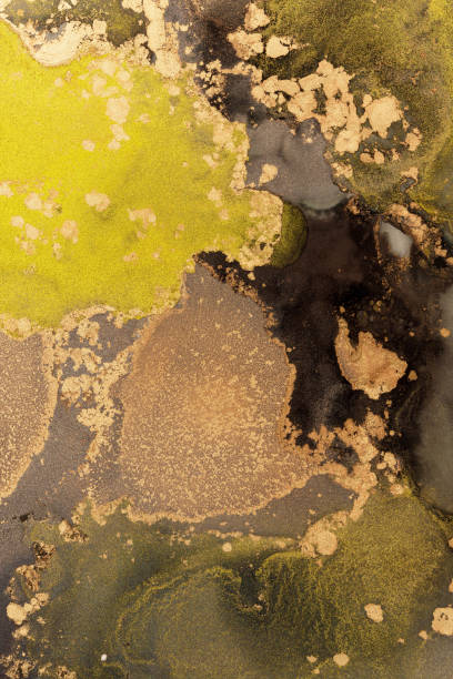 istock Luxury abstract fluid art painting background alcohol ink and gold technique Abstract Blend of Alcohol Ink and Gold 1488647788