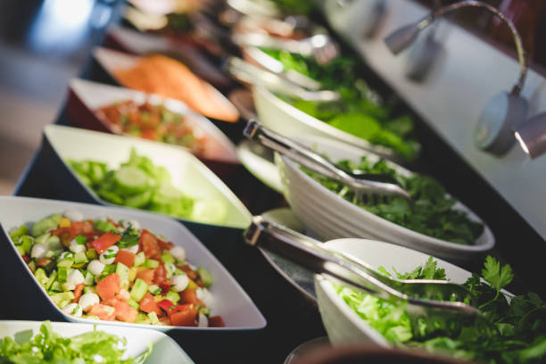 Luxury Salad Buffet in a hotel restaurant.