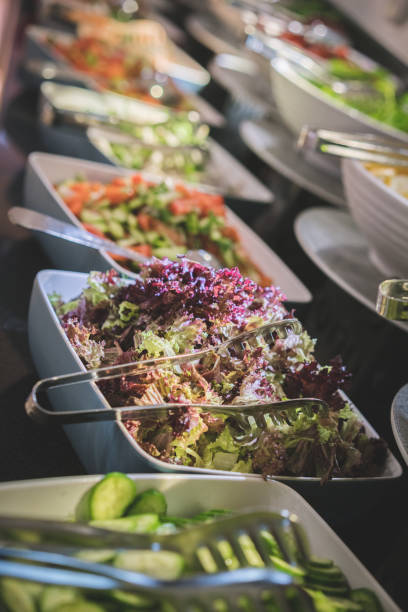 istock Luxury Salad Buffet in a hotel restaurant. 1488649561