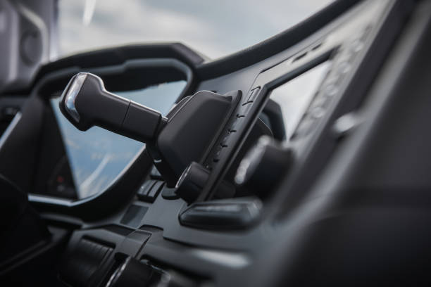 istock Modern Semi Truck Cockpit and Dashboard 1488666168
