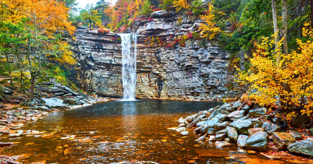 istock Panorama of waterfall going over cliff edge into river during beautiful fall.jpg 1488666298