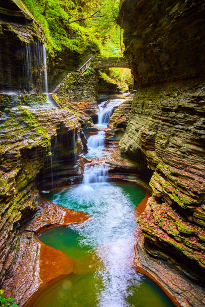 istock Stone bridge and trail around and over stunning waterfall gorge with terraced rocks in Upstate New York.jpg 1488667666