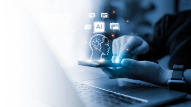 istock Technology and people concept women use AI to help work, AI Learning and Artificial Intelligence Concept. Futuristic technology transformation. 1488672347