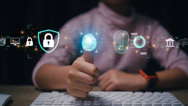 istock Women use fingerprint identification to access personal financial data. for E-KYC electronic know your customer, biometrics security, innovation technology against digital cybercrime 1488673434