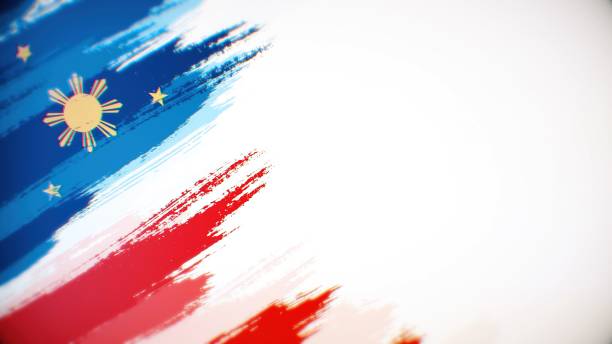Philippines flag paint brush on white background, The concept of drawing, brushstroke, grunge, paint strokes, dirty, national, independence, patriotism, election, template, oil painting, pastel colored, cartoon animation, textured effect pincel de la bandera de filipinas sobre fondo blanco, el concepto de dibujo, pincelada, grunge, trazos de pintura, sucio, nacional, independencia, patriotismo, elección, plantilla, pintura al óleo, color pastel, animación de dibujos animados, efecto tex