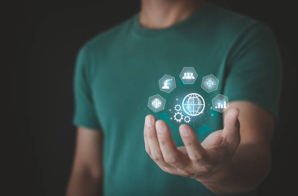 istock Automation icon in hand. IOT and Automation Software concept as an innovation, improving productivity in technology and business processes. 1488692751