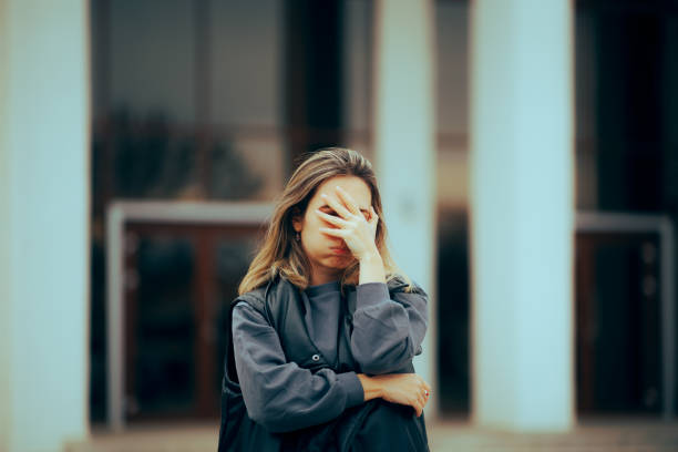 istock Unhappy Woman Making Facepalm Gesture Waiting Outside 1488705483