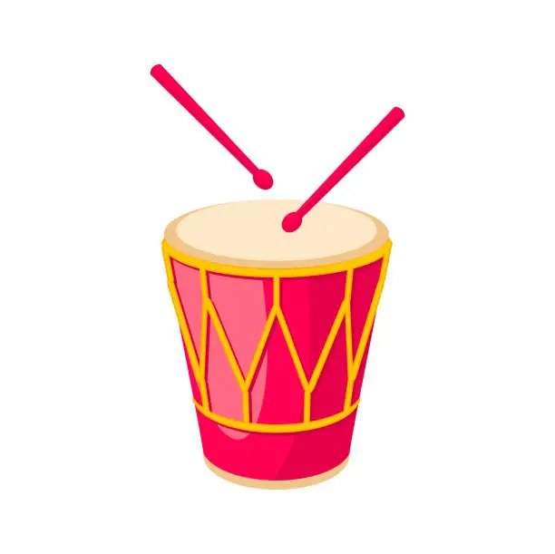 Vector illustration of Barranquilla carnival holiday drum instrument