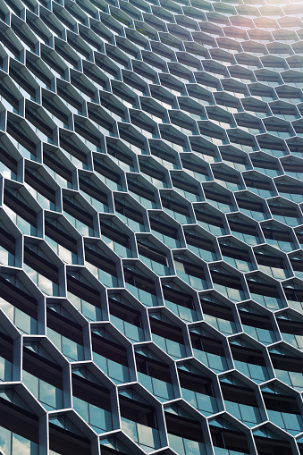 One of the office building in Singapore was designed the facade in beehive shape.
