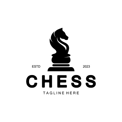 Chess strategy game icon with horse, king, pawn, minister and rook. Icon for chess tournament, chess team, chess championship, chess game application.