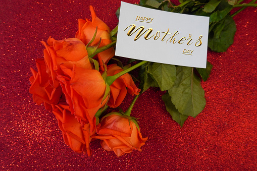 Happy mother's day!  Card, Banner, flyer,  Congratulations on Mother's Day, Bouquet of roses