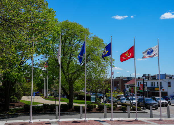 istock Flags next to Watertown city hall, spring 2023 1488733724