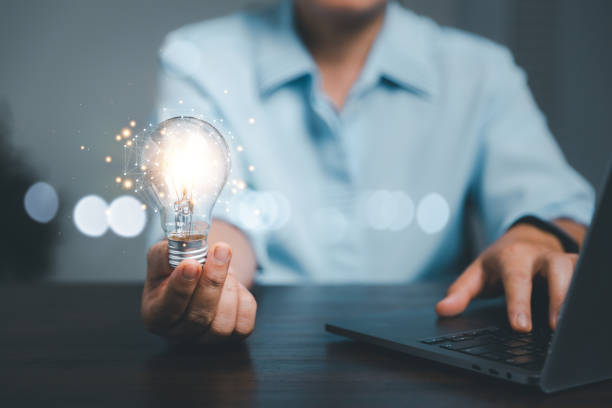 istock Hands holding light bulb for Concept new idea concept. Innovation and inspiration, innovative technology in science and communication idea. intelligent innovation ideas. creative business success. 1488735720