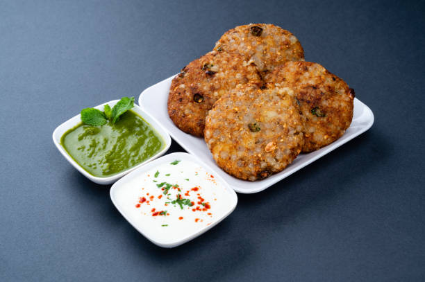 istock Sabudana Vada with pudina chutney and curd 1488738086
