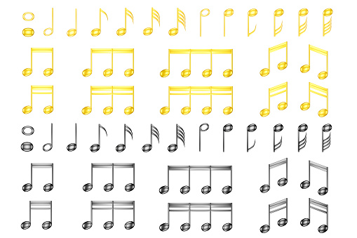 3d music note symbol design concept