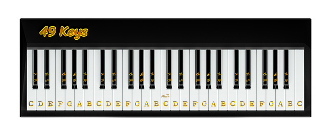 Black concert piano isolated on white.