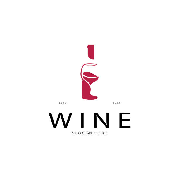 ワインのロゴデザインテンプレート.アイコンベクター画像のベクターイラスト - wine abstract drink alcohol点のイラスト素材／クリップアート素材／マンガ素材／アイコン素材