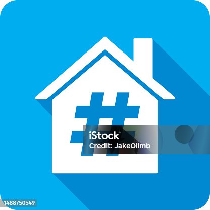 istock House Hashtag Icon Silhouette 1488750549