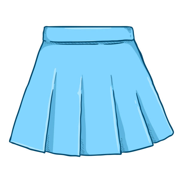istock Vector Cartoon Women Blue Short Skirt 1488750992