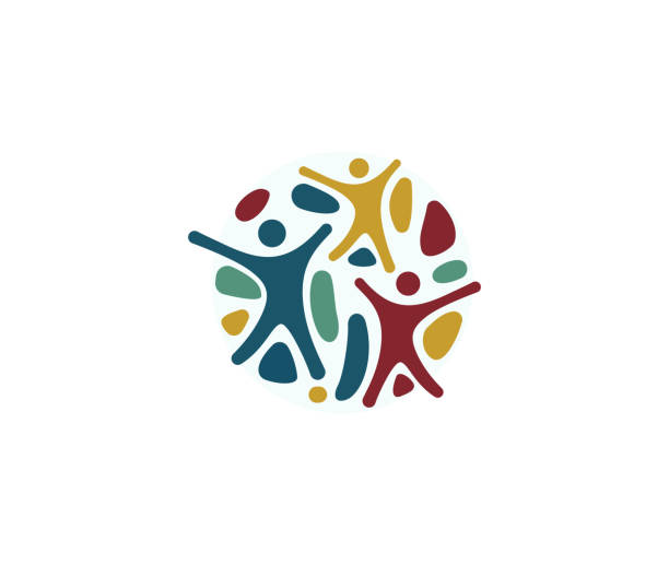 People Kids fun design stock illustration ple care fun colorful illustration for health and education logo design muscle strength icon stock illustrations