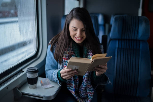 istock Relax with the book on the train 1488759037