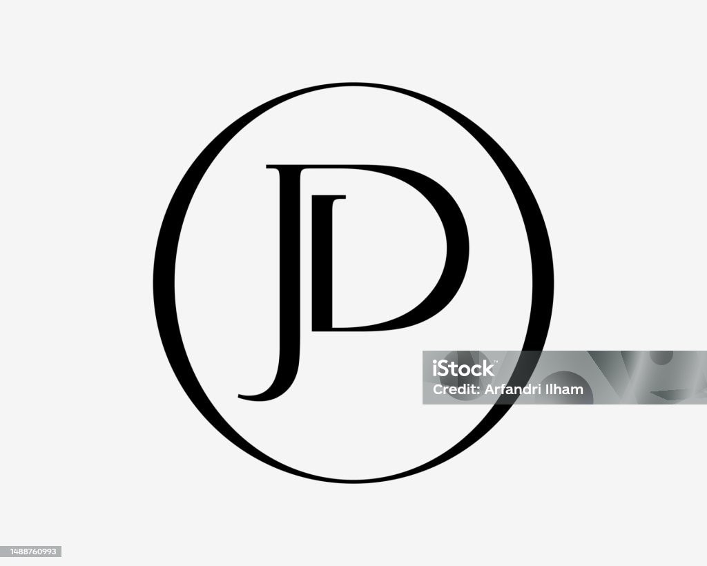 Intials Jd Letter Jd Initials Monogram Elegant Stylish Luxury Circle Border Simple ...