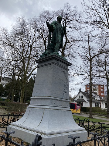 Place Henri Vieuxtemps in Belgium during the spring