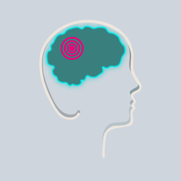 illustrazioni stock, clip art, cartoni animati e icone di tendenza di danni al cervello, parte del sistema nervoso - commozione cerebrale