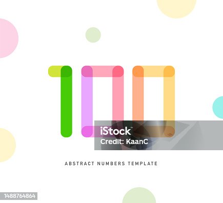 istock Multi color abstract number template. Anniversary number template isolated, anniversary icon label, anniversary symbol vector stock illustration 1488764864