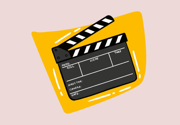 istock Film clapperboard isolated on background. Blank movie clapper cinema vector illustration 1488767460