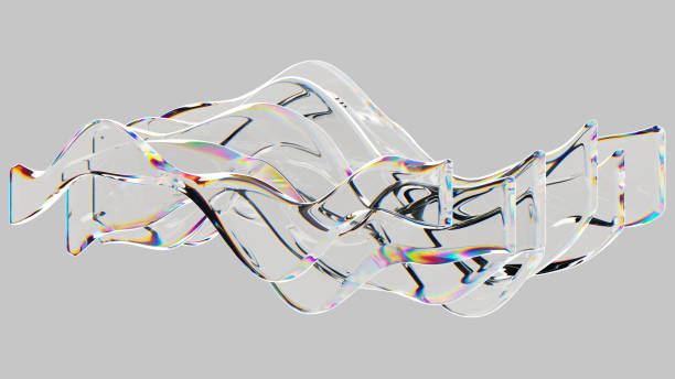 istock 3d render illustration - Dispersion. Abstract wallpaper with glass waves. Great for your design web or print projects. 1488770849