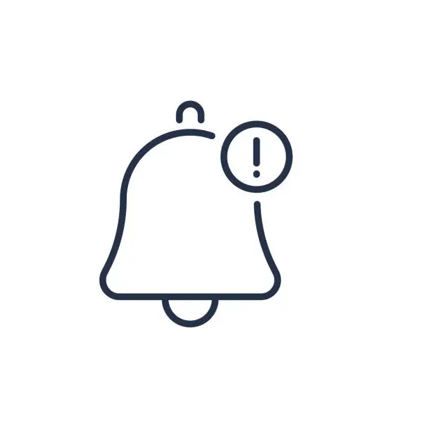 Vector illustration of Bell thin line icon